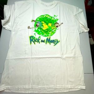 Rick & Morty Portal White Short Sleeve Graphic Cartoon T-Shirt Multiple Sizes